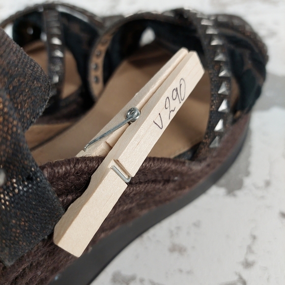 Calvin Klein Jeans Women's Brown Ankle Strap Wedge Sandals V290 - Picture 10 of 10